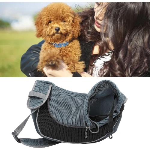 Pet Sling, Pet Dog Sling Carrier Adjustable Dog Satchel Carrier Bag Pet Single Shoulder Bag, Suitable for Puppy, Small Dogs, and Cats for Outdoor Travel (Black)