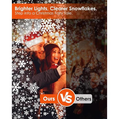 Christmas Projector Lights Outdoor, Snowflake Projector Lights Double Head Waterproof, LED Snowfall for Indoor Outdoor Rotating Christmas Decoration for Wedding Yard Holiday Used