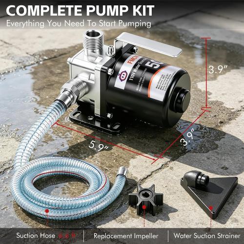 FMCNMech Water Transfer Pump, 110V Utility Pump, 500 GPH