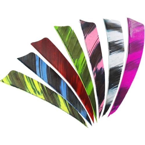 AMEYXGS 4 Inch Arrow Feather Fletching Turkey Feather Natural Arrow Vanes Shield Right Wings Vanes for DIY Arrows Accessories 50Pcs