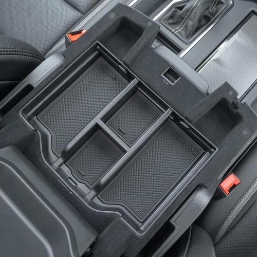 PIMCAR Compatible with 2019-2024 2025 2026 Dodge RAM 1500 2500 3500 Center Console Organizer ABS Plastic Material Interior Accessories Armrest Box Insert Tray (Black Trim)