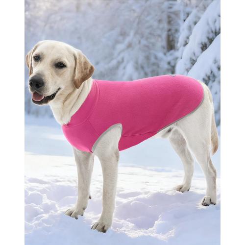 XPUDAC 4 Pieces Fleece Dog Sweaters Vest Winter Warm Dog Clothes for Small Medium Large Dogs Girl Soft Pullover Doggie Sweatshirt Puppy Cold Weather Jacket, 510-vest-L