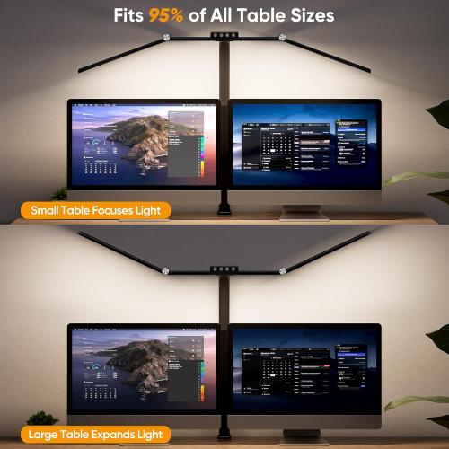 Large Desk Lamps for Home Office, 39.3 Architect Desk Lamp with Clamp, 24W Ultra Bright LED Desk Light Stepless Dimming Eye-Caring Office Desk Lamp for Study Work