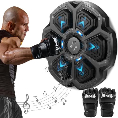 Music Boxing Machine,Wall Mounted Smart Musical Boxing Workout Machine for Adults and Kids, One Punch Boxing Electronic Equipment with Gloves for Gym and Home