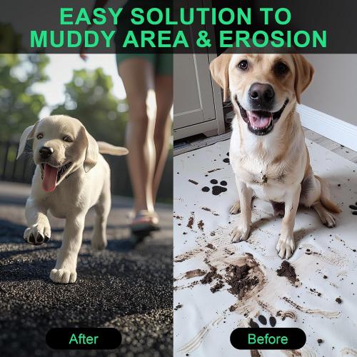 2 Pack Imitation Grass Design Recycled Rubber Mulch,Each Piece 8' x 2'，Rubber Mulch for Landscaping，Walkway pavers，Black Mulch for Landscaping
