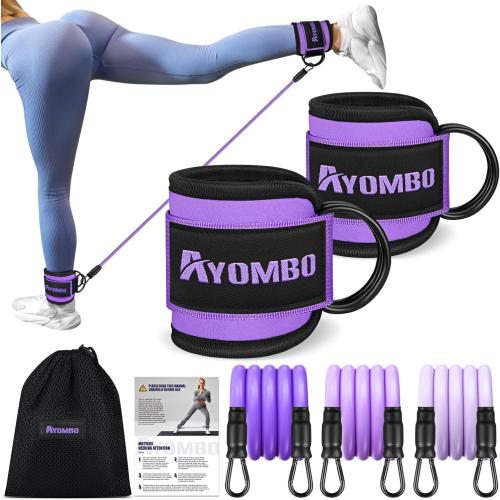 Ankle Resistance Bands with Cuffs, Home Gym Workout Equipment, Lifting Glute Butt Exercise Equipment for Women, Ankle Weights Fitness Set, Leg Booty Equipment for Training Perfect Body Shape