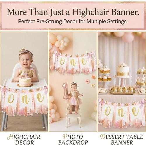 Pre - strung Pink Highchair Banner