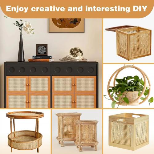 Size 24 Width Natural Cane Webbing 5 Feet, Rattan Webbing for Caning Project, Square Rattan Cane for Furniture Chair Cabinet Ceiling Door Sofa Beds