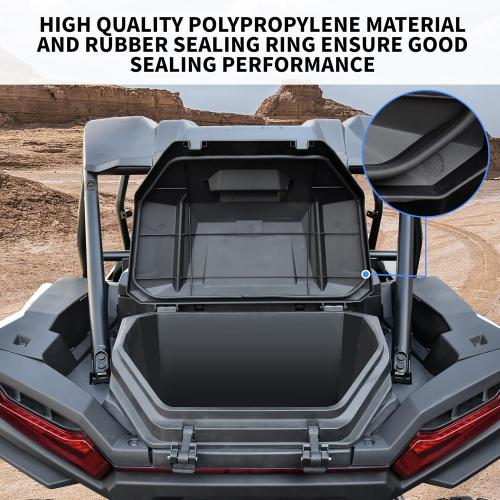 SAUTVS UTV 55 QT Rear Cargo Box for Polaris RZR XP 1000 / XP4 1000 2024 2025 Accessories, Poly Water Resistant Rear Cargo Storage Box Trunk Bed Bin, Replace OEM #2884525