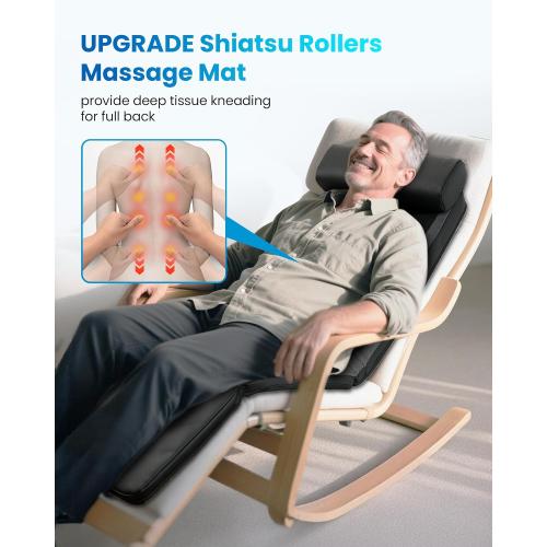 COMFIER Shiatsu Full Body Massage Mat with Heat, Back Massage Pad for Pain Relief Deep Tissue Kneading & Vibration Heating Chair Massager for Recliner, Sofa, Bed