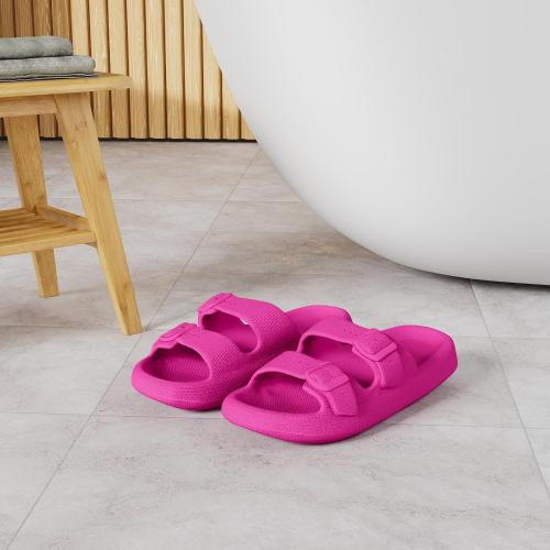Size 8/9 BenSorts Pillow Sandals for Women Men Thick Sole Adjustable Buckles EVA