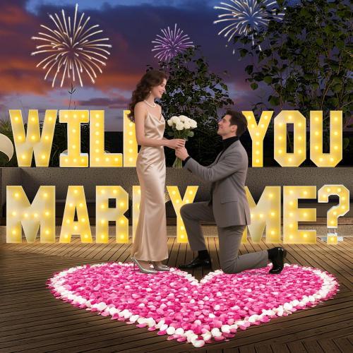 Will You Marry Me Letters 2FT,Will You Marry Me Sign Proposal Decorations for Engagement Wedding Decor