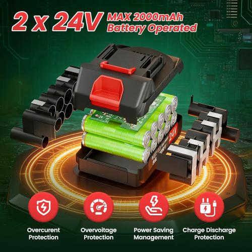 ALSO GO 24V Electric Weed Wacker, Cordless Grass Trimmer, 3 in 1 Weed Trimmer with 2pcs Batteries & Charger, Battery Powered Weed Eater/Brush Cutter/Edger with Wheels for Garden and Yard Lawn