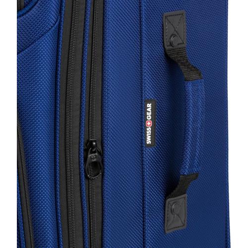 SwissGear Sion Softside Expandable Luggage, Blue, Checked-Large 29-Inch