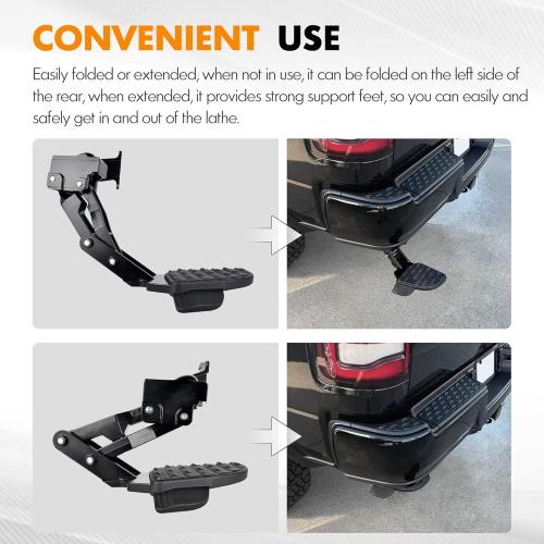 ASOPARTS Rear Bed Step Compatible with 2019 2020 2021 2022 2023 2024 2025 2026 Dodge Ram 2500 3500 Retractable Bumper Tailgate Step # 82215842AE 82215842AC 82215842AD 82215842AH