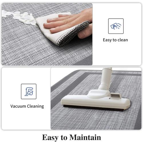 Mattitude Kitchen Mats Set of 2,Cushioned Anti-Fatigue Non-Skid Rug Sets | Ergonomic Comfort PVC Kitchen Mats for Floor,Standing Mat for Kitchen,Floor,Office,Sink,Laundry, Grey Frame