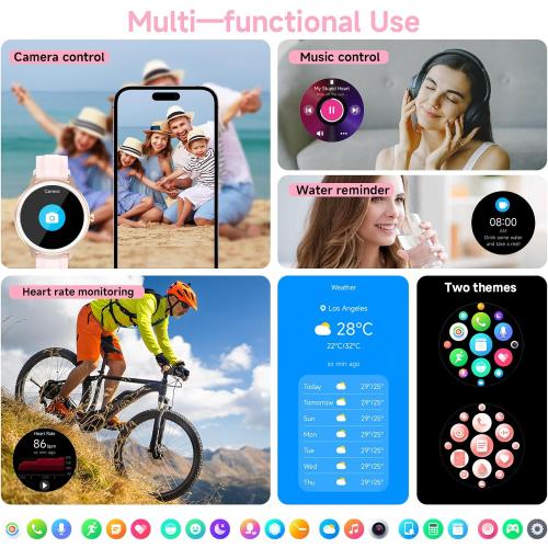 Smart Watches for Women Men 1.27 HD Fitness Tracker with Heart Rate/Sleep/Step/SpO2 Monitor, IP68 Waterproof Watch for Android iOS (Pink)
