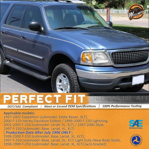 Headlights Assembly for 1997-2003 F150 / 1997-2002 Ford Expedition / 1998-1999 F250, Headlamp Corner Parking Turn Signal Marker Light Does NOT fit models produced before July 1996