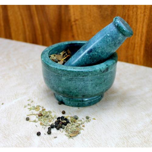 Mortar and Pestle, Spice Grinder, Mortar and Pestle for Spices (4IN, Green)