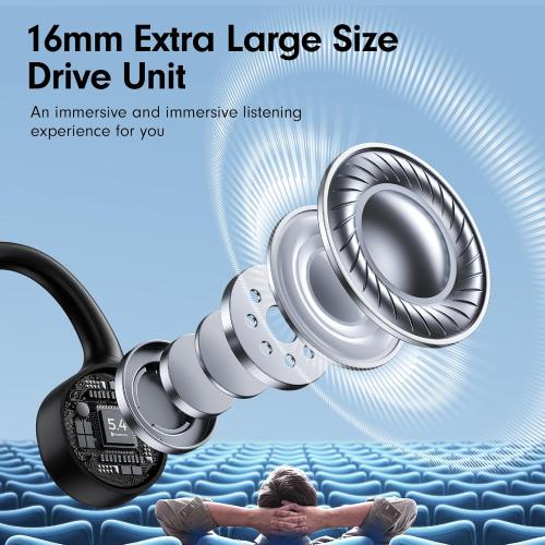 Bone Conduction Headphones,Open Ear Headphones,Wireless Headphones with Mic,Bluetooth 5.4,10H Playtime & IPX5 Waterproof,Sports Headphone for Running & Outdoor