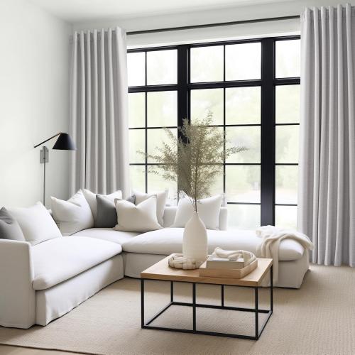 Topfinel Grey Beige Linen Blackout Curtains 84 Inch Long for Bedroom Living Room, Greige Gray Pinch Pleat Back Tab Gothic Moody Viral Drapes Mordern Boho Curtains for Window Dining Room 7 FT