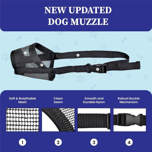 Evollax Dog Muzzle for Small Dogs – Soft Air Mesh Muzzle for Small Dog | Perfect for Barking and Biting Prevention