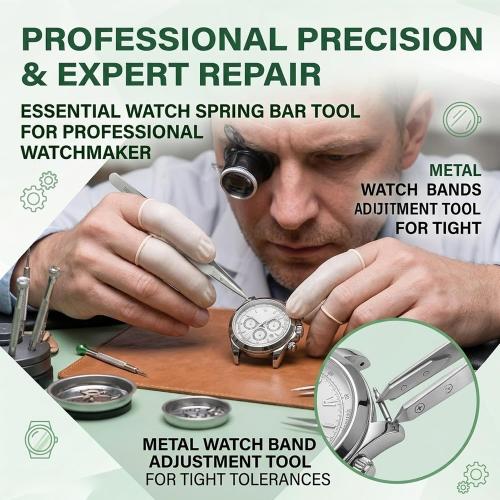 7825 Spring Bar Tweezers: Watch Spring Bar Tool with Replacement Tips