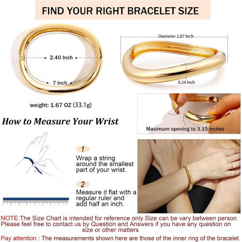 Elegance 11 designs Gold Plated Cuff Bangle Bracelets For Women Set Chunky Trendy Hinged Irregular Cuff Open Wide Gold Bracelet Minimalist Jewelry Gift 2pcs