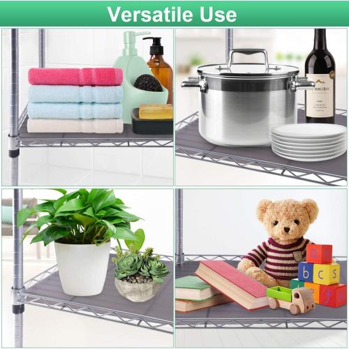 Set of 5 Size 18x48 Color grey Wire Shelf Liner 18 x 48 Value Pack of 5 Flat Heavy Duty Waterproof Non-Adhesive Industrial Strength Plastic Mats for Tier Shelving Unit, Gray