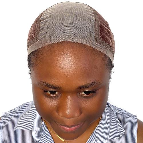 Labhairs Lace Wig Grip Cap for Women, 4x5 Lace Parting Max Make Part Freely, Non Slip Wig Gripper for Keeping Wigs In Place, Adjustable Wig Cap with Velcro Headband Make Your Wigs Glueless (Brown-L)