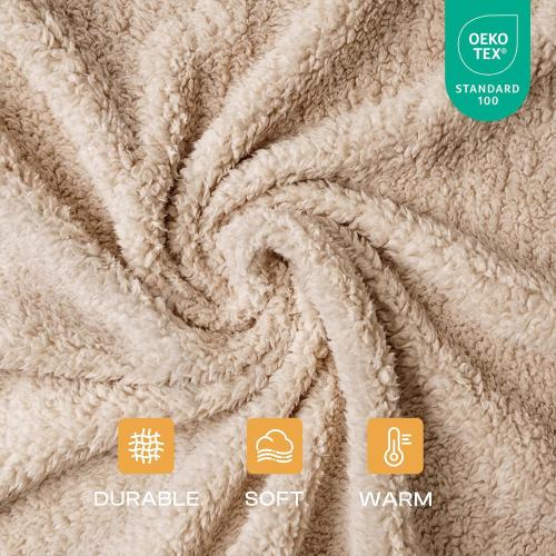 1 Pack 3 Calming Blankets Fluffy Premium Fleece Pet Blanket Soft Sherpa Throw for Dog Puppy Cat Beige Large (41 x31'')