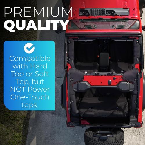 Roll Bar Cover Set Compatible with Jeep Wrangler JL Unlimited 4-Door JLU 2018-2023 (NOT 2024-2025) - Black