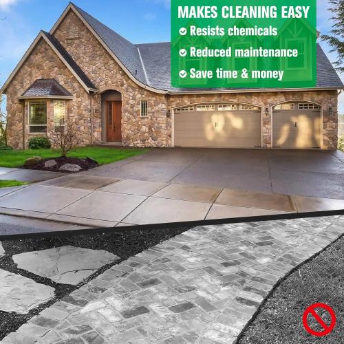 Color Enhance Sealer-1 Gallon, Wet Look Natural Stone Sealer with 2X Gloss Protection, Long-Lasting Color Enhancer Concrete & Paver Sealer for Outdoor & Indoor Floor, Brick, Driveways, Travertine