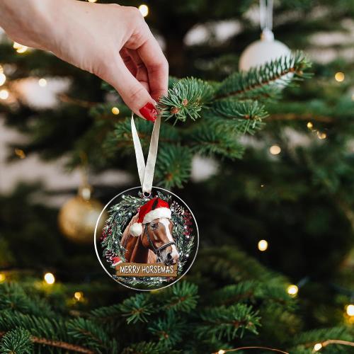 SUCHAGIFT Horse Ornaments for Christmas Tree - Horse Ornament 2025 - Horses Gifts for Women, Lovers - Horses Equestrian Horseback Riding Christmas Ornaments - Acrylic Ornament