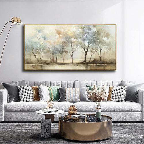 Size 24x48 Abstract Wall Art Artwork Retro Trees Pictures Decor Canvas Painting Framed Ready to Hang Living Room Bedroom and Office Wall Decor 24x48 Inch