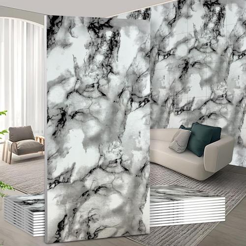 Color Grey marble Wall Panels Peel and Stick，Faux Stone Marble Tile， 10 Pieces 23.6 L x 11.8 W（278.48 sq in. Coverage） Heat-Resistant Backsplash Tile，Ideal for Kitchen Bathrooms Living Rooms Bedrooms.(10, DU008)