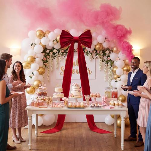 Canlierr Giant Wall Bow Decorations 90x18 Inch Oversized Large Velvet Bow Decorative for Room Wall Backdrop Party Birthday Baby Shower Decor Front Door Patio Outdoor Wedding Arch Supply(Burgundy)