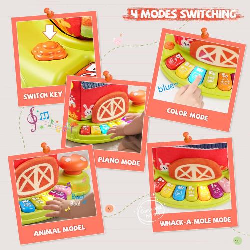 Musical Baby Toys 6-12 Months, Surprise Barn with 7 PCS Stuffed Farm Animals, 4 Mode Sound and LED Lights, Montessori Sensory Toys for 6 12 Months, Ideals 6 7 8 9 Month Old Baby Gifts Toy