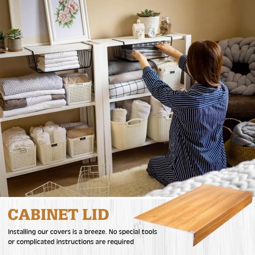 Hoolerry 5 Pcs Wire Shelf Covers Foamed PVC Wire Rack Covers for Removable Closet (Not Wood) Pantry Shelves for Cabinet Bathroom Kitchen Shelving Decoration(Wood Color,33 x 16 Inch)