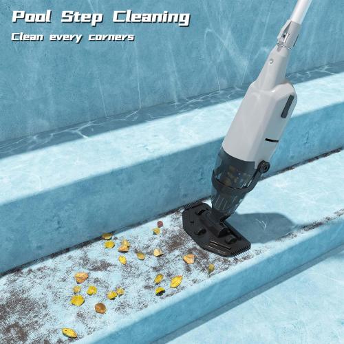 Cordless Pool Vacuum Cleaner for Above Ground Pool & In Ground Rechargeable Pool Vacuum Cleaner - 90 Mins Runtime, with 69 Telescopic Pole, Spa Vacuum for Hot Tub（Misty Grey）