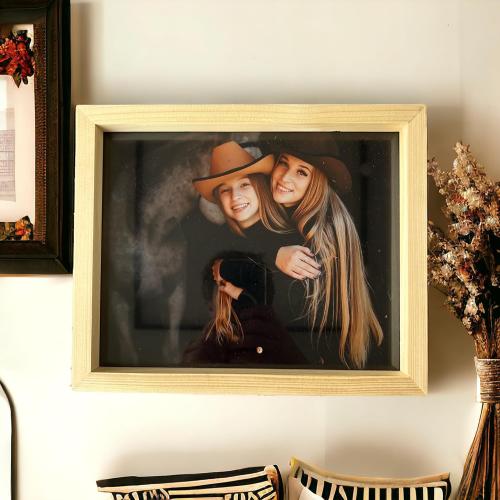 Wooden Poster Picture Frame 24x36-100% Natural Eco Unfinished Solid Pine Wood with Deep Borders for Wall Mounting Photo Frame