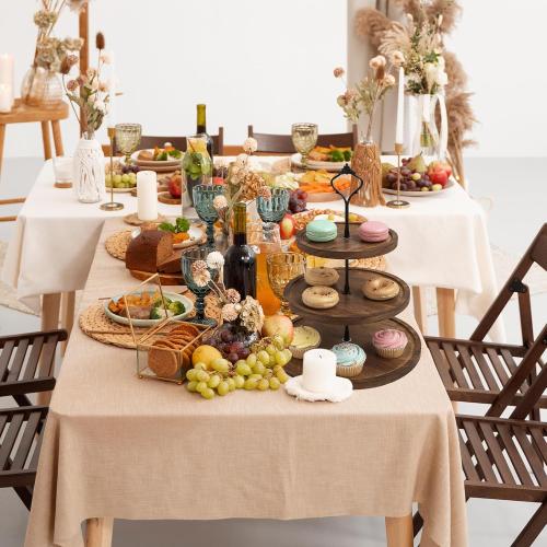 3 Tier Serving Tray - Versatile 3 Tiered Tray Stand, for Home Tea Party, Wedding, Farmhouse and Kitchen Decor, Tea Party Decor, Multiple Uses, Stable and Durable