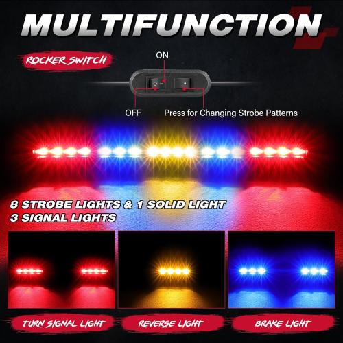 OFFROADTOWN 20 Inch LED Chase Light Bar UTV Rear Chasing Lights Safety Flashing Light w/Reverse Brake Turn Signal Light Offroad Emergency Strobe Bar for Polaris RZR Can-Am X3 Yamaha Honda SXS
