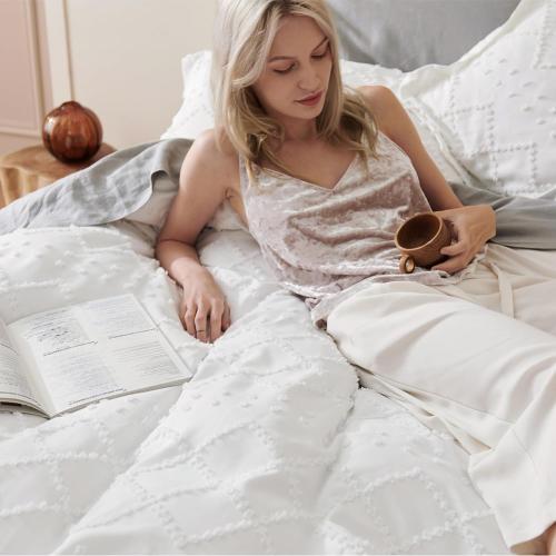 Bedsure Mineral Blue Boho Duvet Cover King, Soft Vintage Embroidery