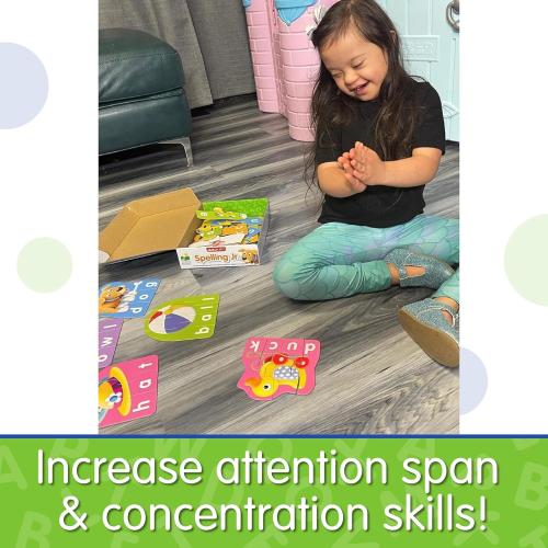 The Learning Journey - Match It! Spelling Jr. - 15 Piece Self-Correcting Spelling Puzzle for Three and Four Letter Words with Matching Images - Word Puzzles for Kids Ages 3-5 - Award Winning Toys