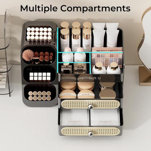 UFORU Makeup Organizer Countertop with Brush Holder for Vanity Bathroom