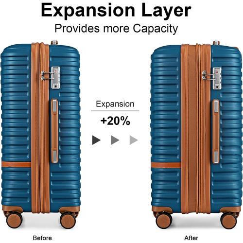 Joyway Carry On Luggage 20 Inch Expandable Suitcase with Spinner Wheel, 3 Piece Hard Shell Luggage Set with TSA Lock(Navy Blue)