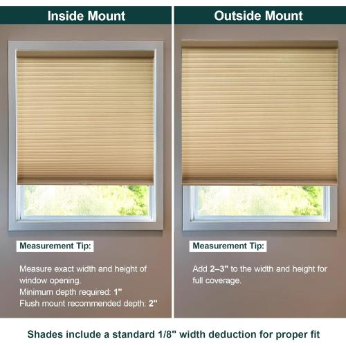 SBARTAR Cellular Shades , Window Blinds Cordless , Blinds for Windows , Window Shades for Home , Window Coverings , Cellular Blinds , Door Blinds , Morning Croissant, 46W X 48H