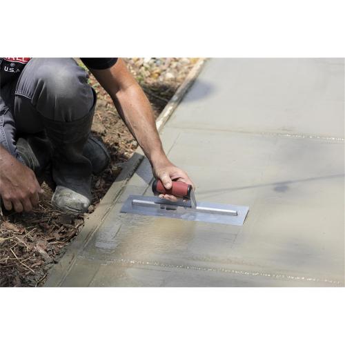 MARSHALLTOWN QLT Concrete Finishing Trowel, 14 x 4 Inch Carbon Steel Blade, Soft Grip Handle, FT144