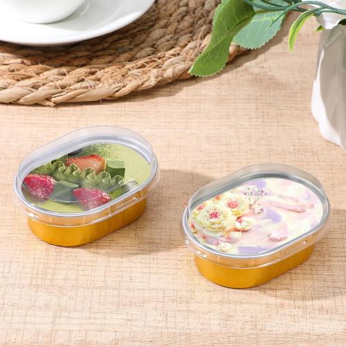 100 Pack Mini Aluminum Baking Cups with Lids, 3 OZ Disposable Ramekins Muffin Liners Containers, Individual Pie Tin Cup for Dessert, Creme Brulee, Pudding, Cupcake